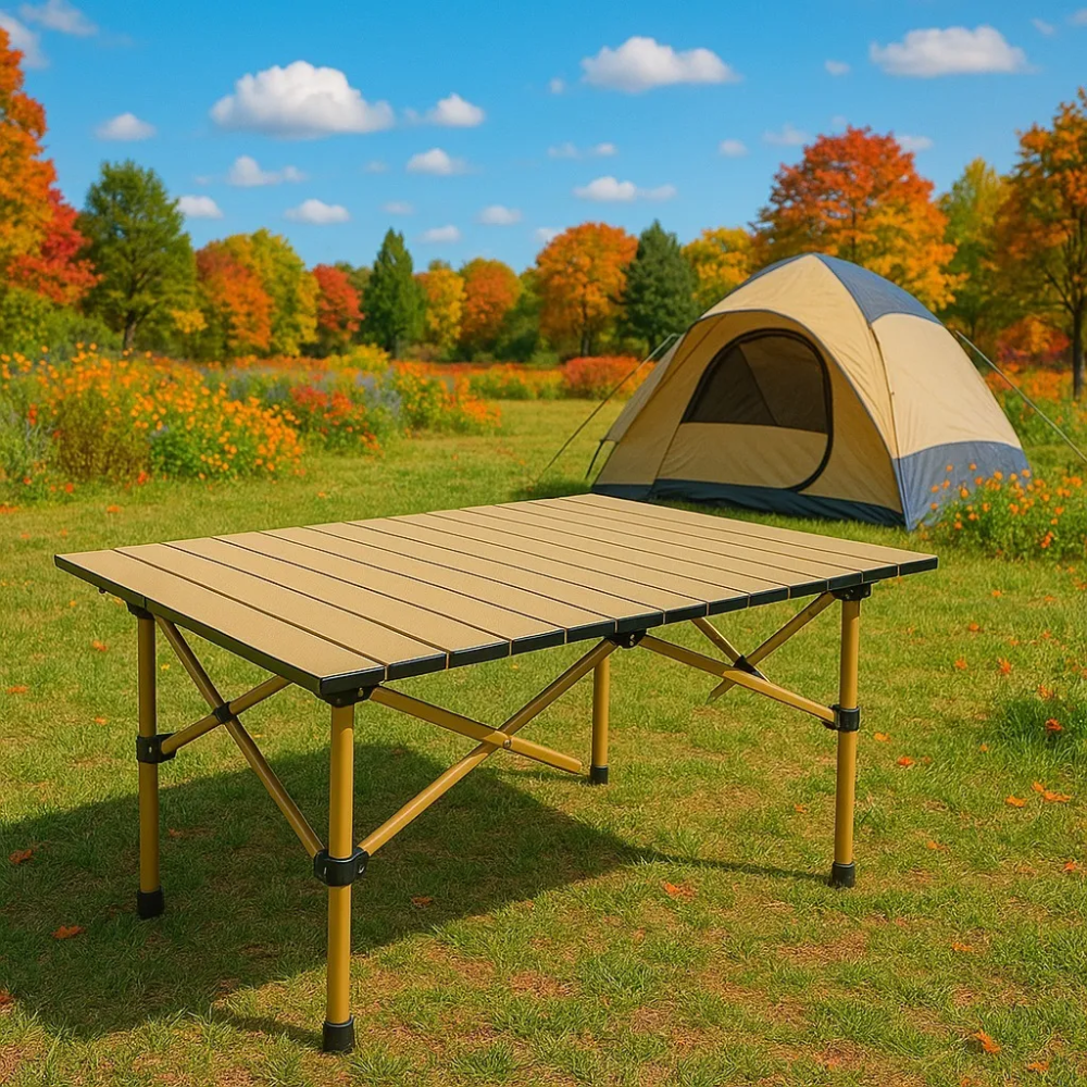 Mesa Camping Plegable Mesa Portátil Metalico 57x95x50cm