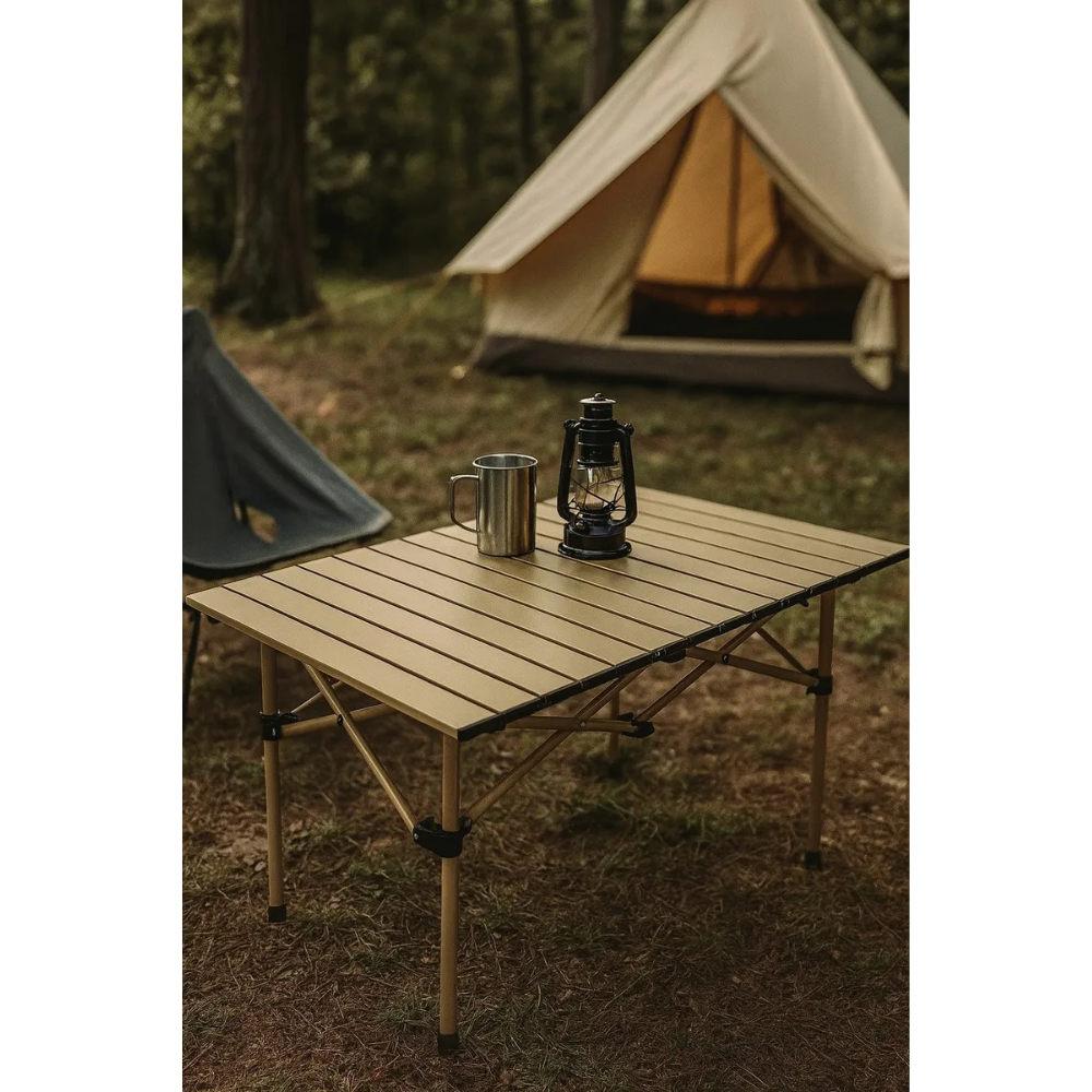 Mesa Camping Plegable Mesa Portátil Metalico 57x95x50cm