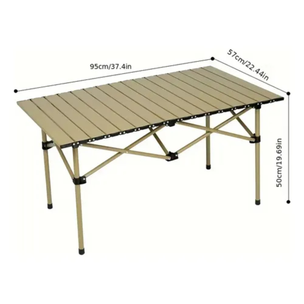 Mesa Camping Plegable Mesa Portátil Metalico 57x95x50cm
