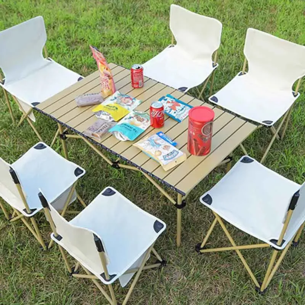 Mesa Camping Plegable Mesa Portátil Metalico 57x95x50cm