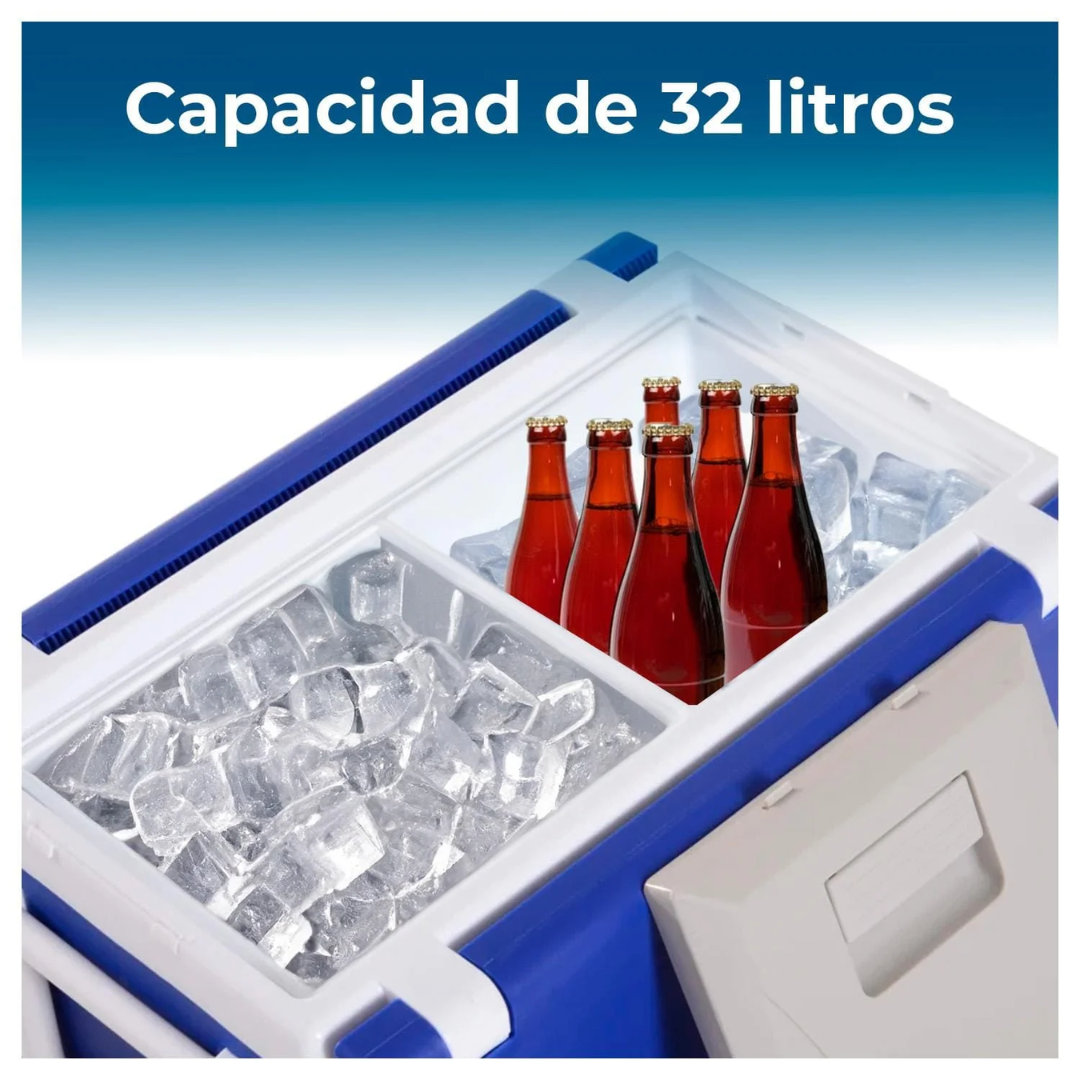 Cooler Portatil Cava Mesa Sillas Plegables Cava Camping 32lt