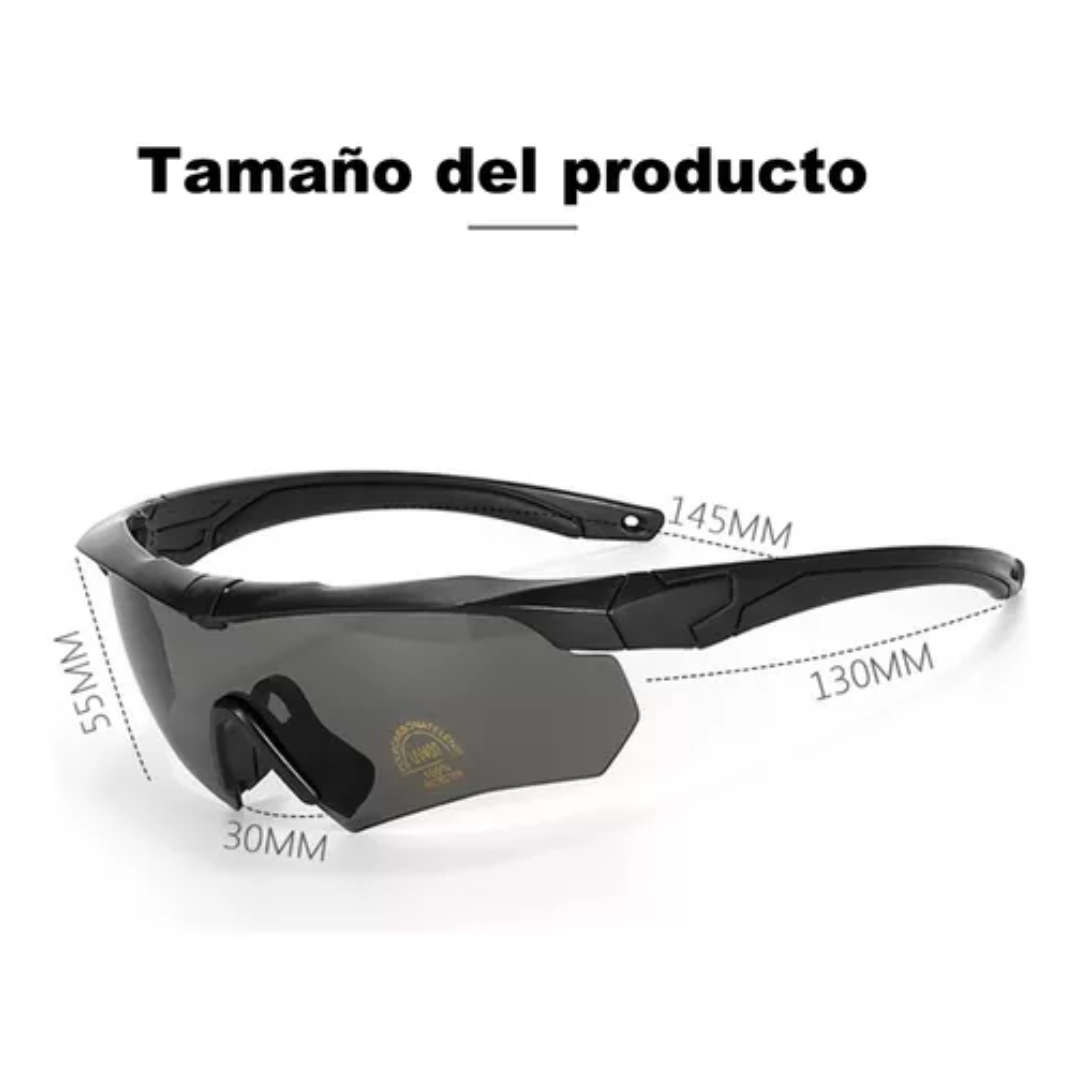 Lentes Tacticos 3 Micas Lentes Uv Airsoft Lentes Militares.