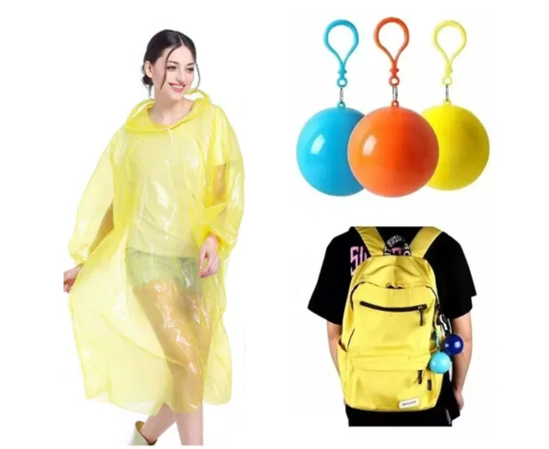 Poncho Impermeable Lluvia Viento Llavero Adulto Impermeable
