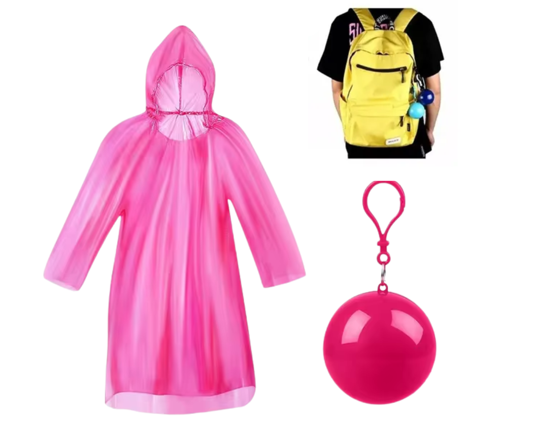 Poncho Impermeable Lluvia Viento Llavero Adulto Impermeable
