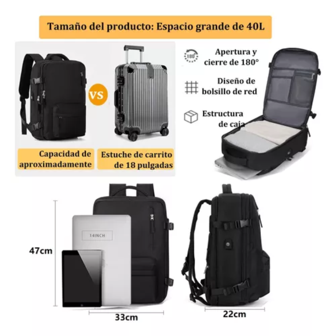 Mochila De Viaje Bolso Gran Capacidad Mochila Viajera 40lts