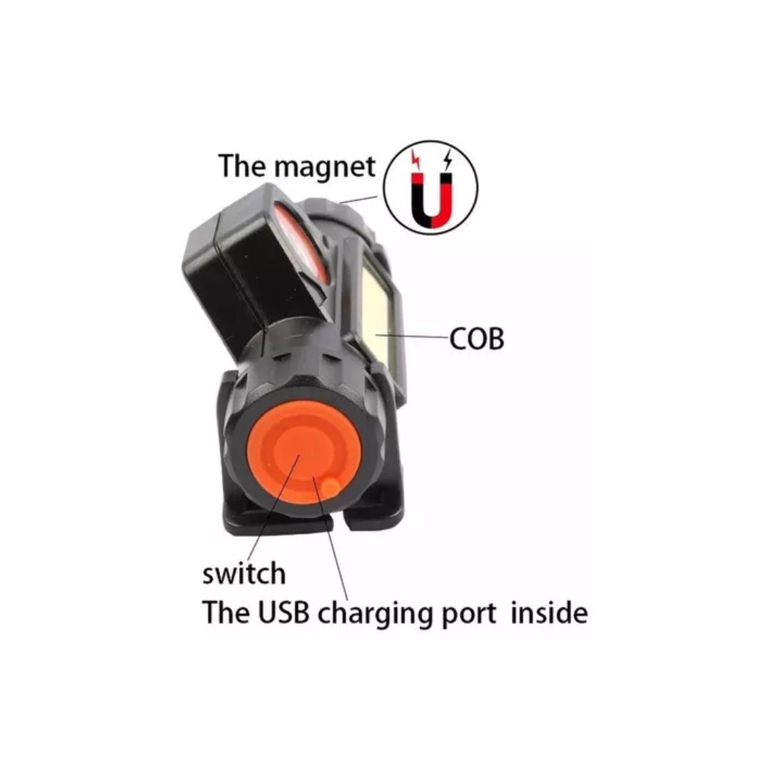 Linterna Cintillo Cob Linterna Minera Headlamp Recargable