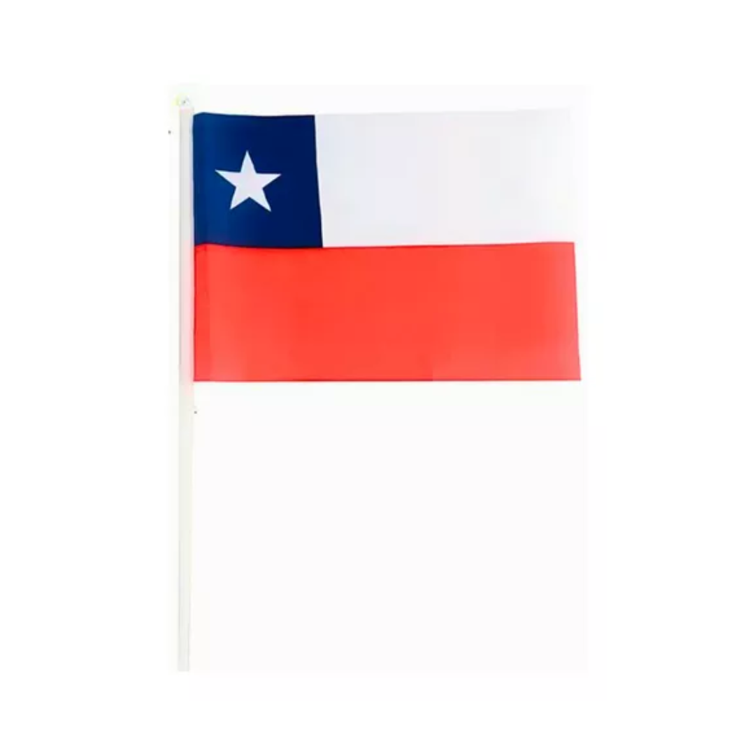 Bandera Chupete De Chile Con Mastil Fiestas Patrias 60x40cm