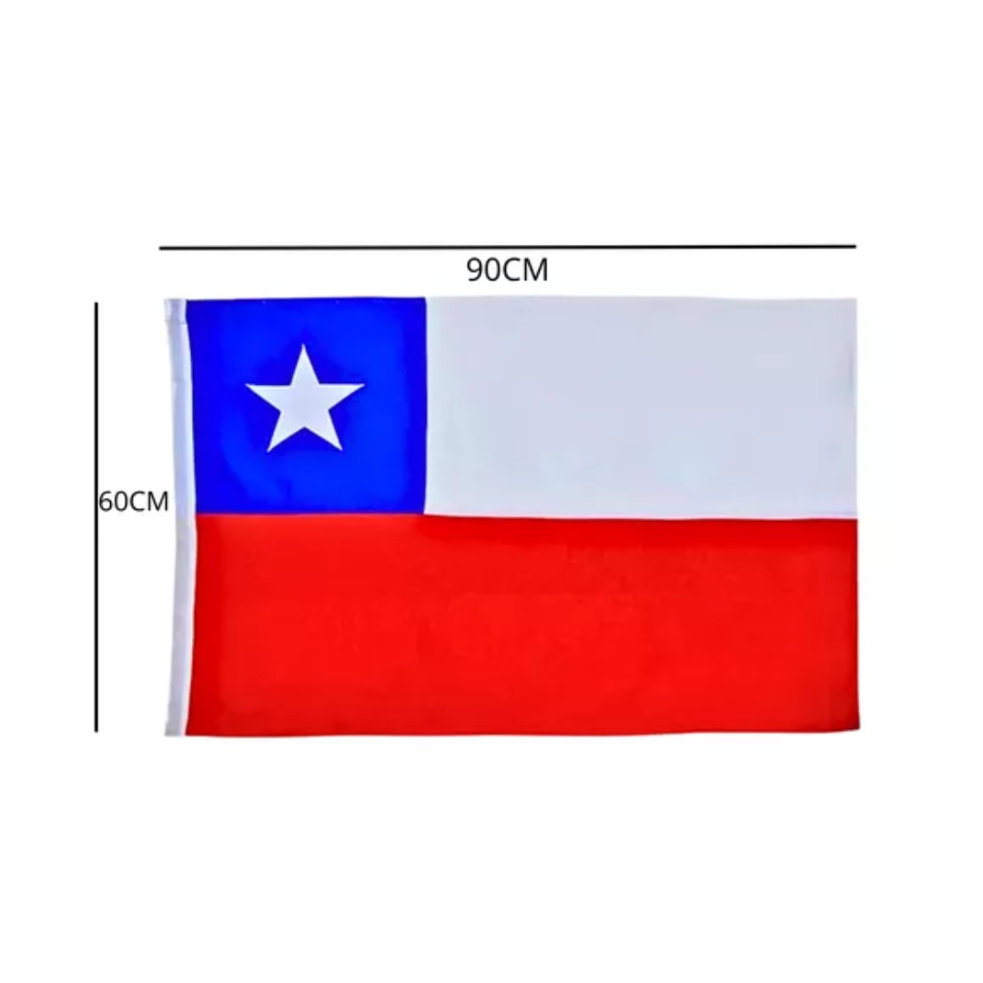 Bandera Chilena 90x60 Cm Chile Fiestas Patrias