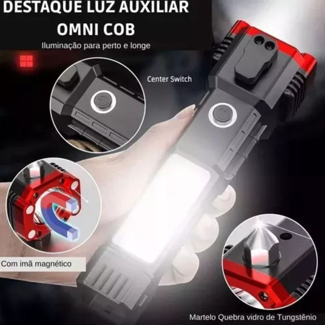 Linterna Tactica Multiuso Rompecristales Linterna Recargable