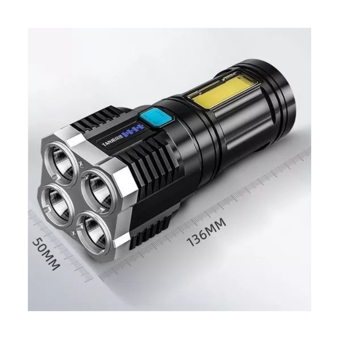 Linterna Led Usb Recargable Foco Camping 4 Focos Cob Led