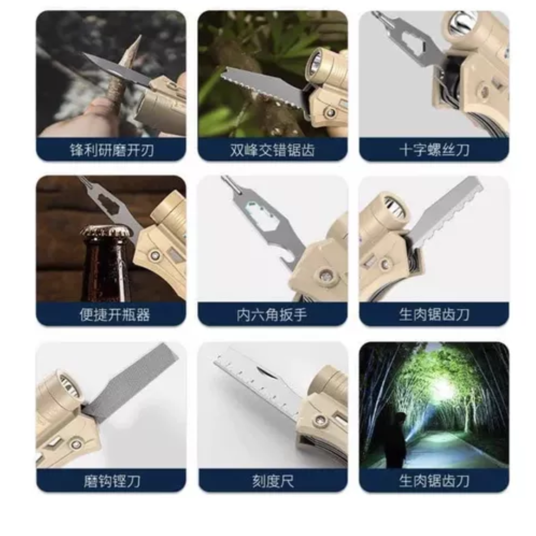 Linterna Recargable Cortaplumas Multiuso Navaja Camping