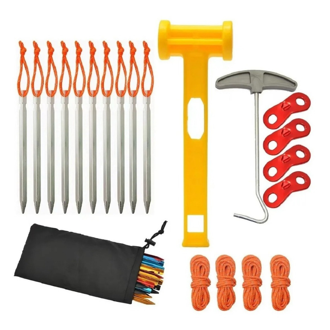 Set De Estacas Y Cuerdas Para Carpa Estacas Camping