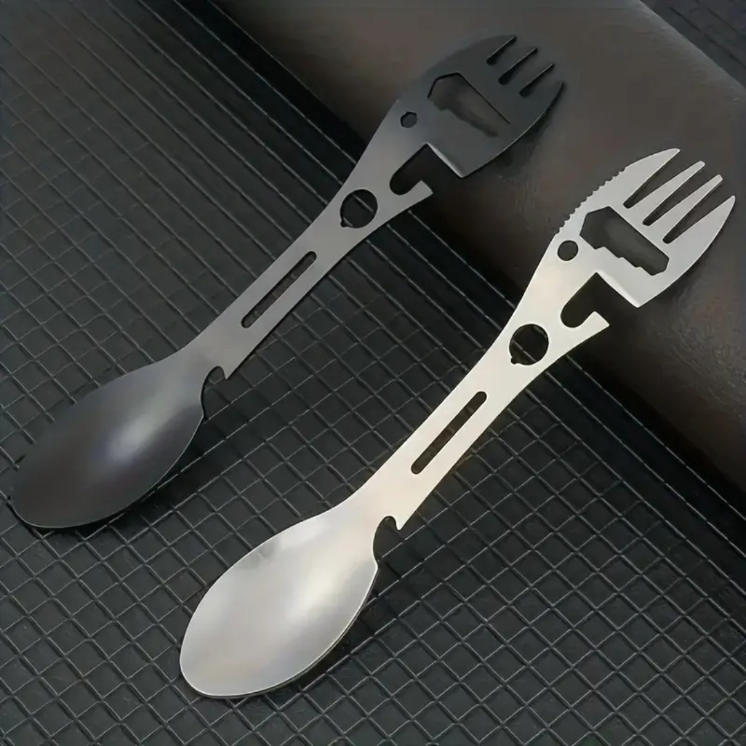 Cortapluma Cubierto Camping Multifuncional Supervivencia 5-1 Negro