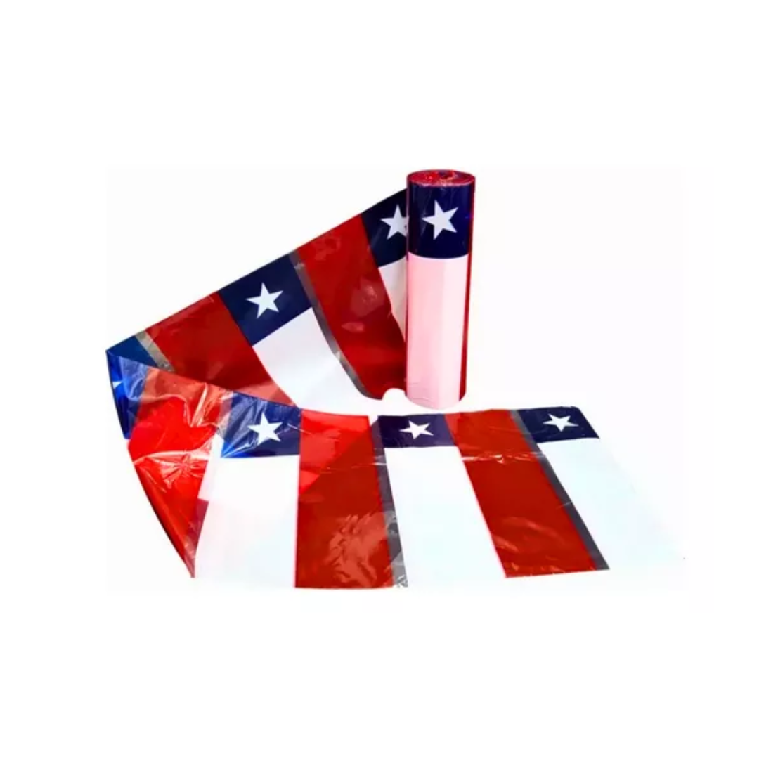 Guirnalda Bandera Chilena Decorativa Plástica Rollo 100mts