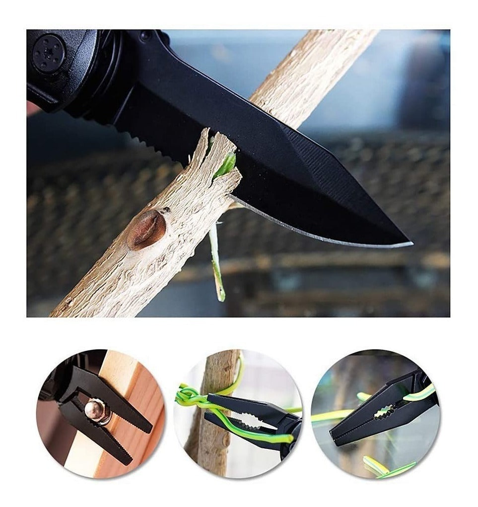 Navaja Tactica Cuchillo Tactico Militar Alilicate 16en1 Blck