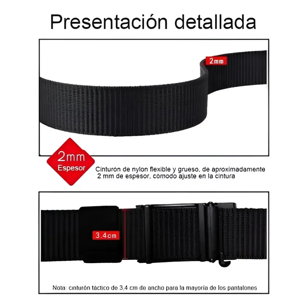 Cinturon Tactico Cinturon Casual Cinturon Ajustable 120cm Unica