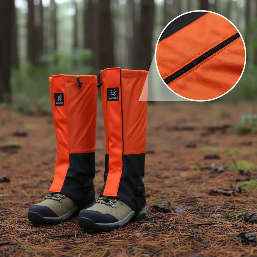 Par De Polainas Impermeables Profesionales Para La Nieve Naranja Y Negro