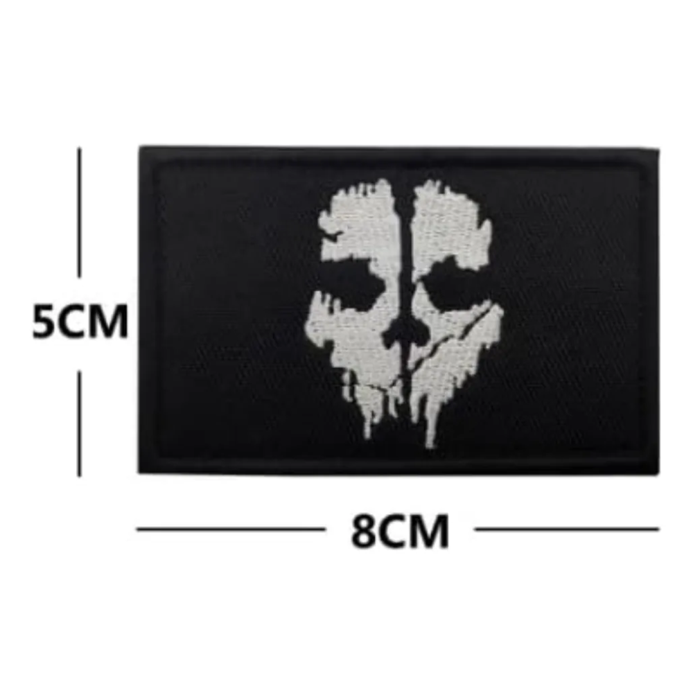 Parches Tacticos Airsoft Parche Airsoft Velcro Ghost Negro