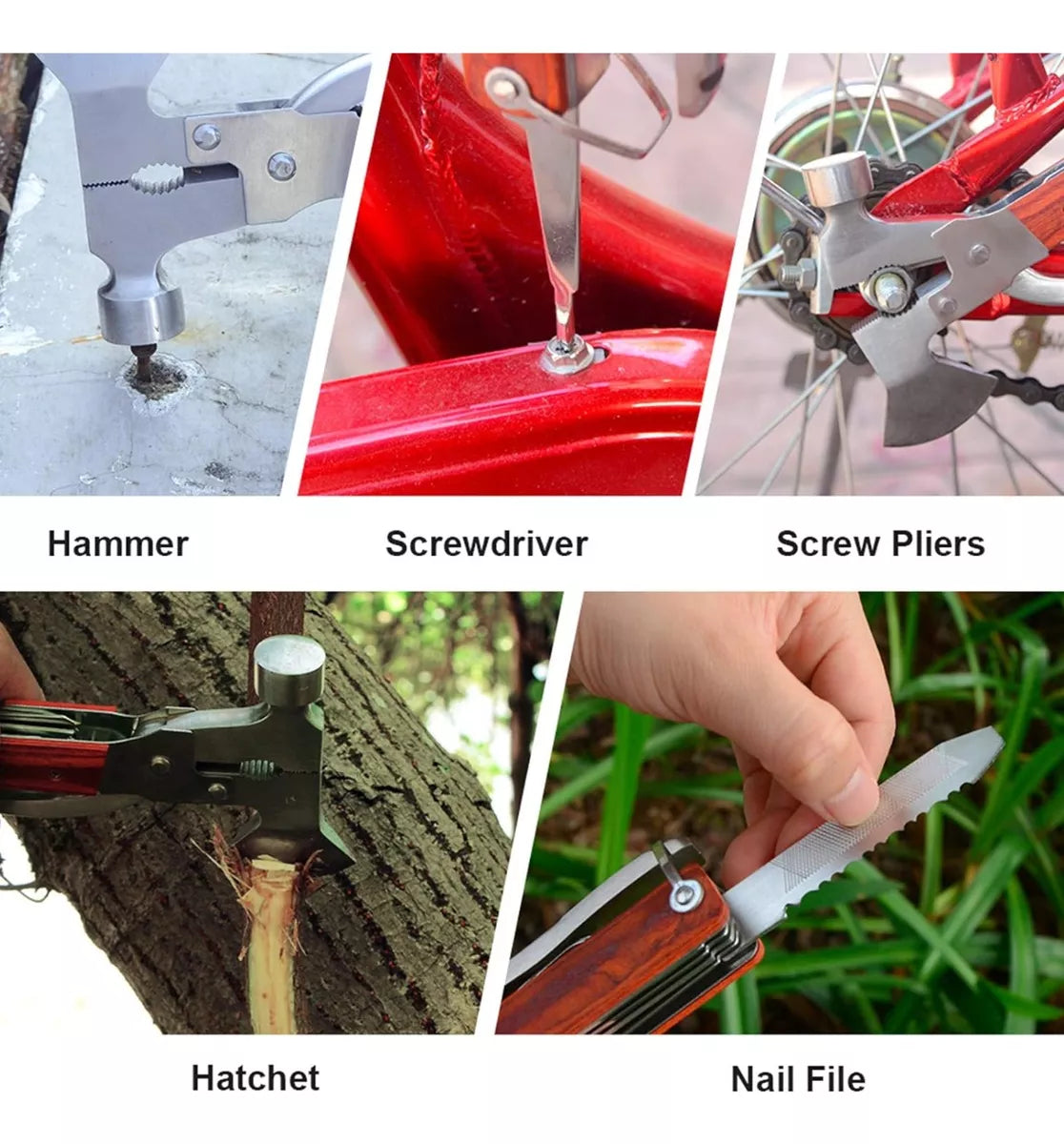 Cortaplumas Arbolito Martillo Hacha Multiuso Camping Pesca