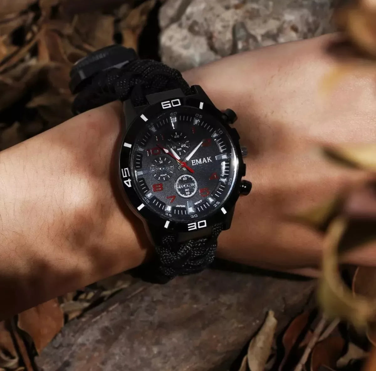 Reloj Tactico Supervivencia Paracord Brujula Pulsera 7 En 1