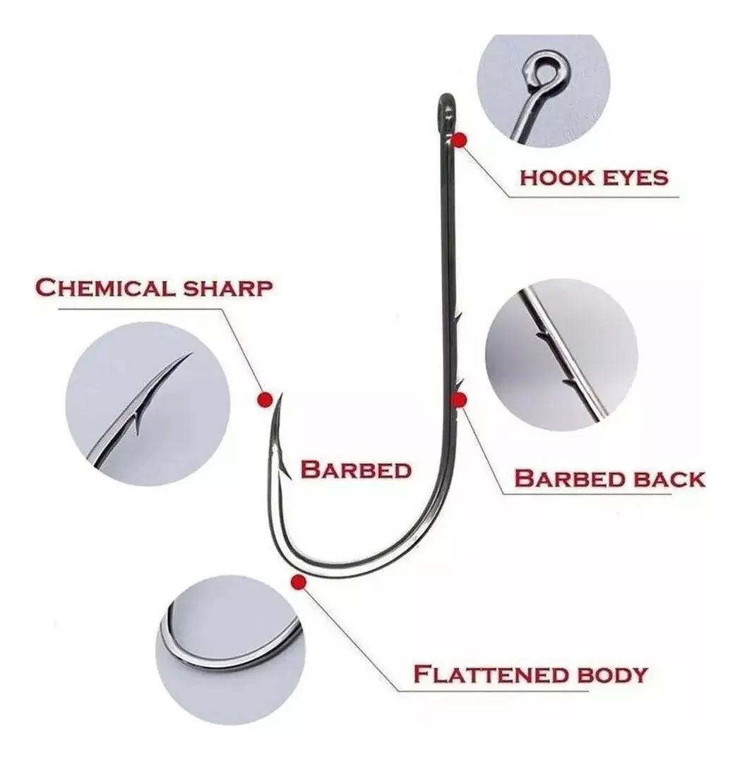 Kit Anzuelo Set Pesca 5 Anzuelos Pesca Anzuelos De Pesca 2/0