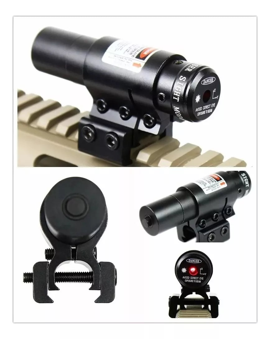 Mira Laser Punto Rojo Rifle Pcp Replicapistola Riel 11/20m