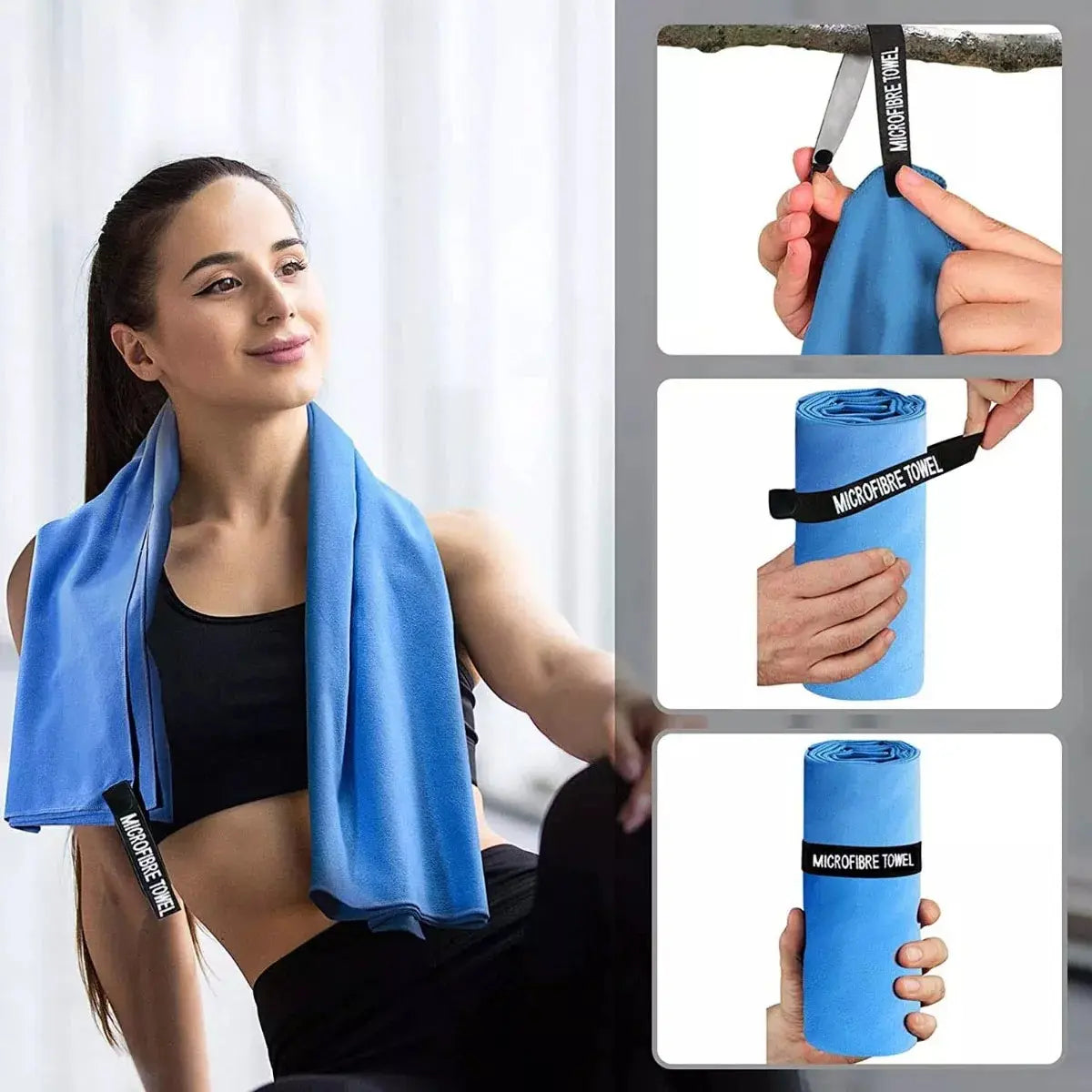 Pack 2 Toallas Microfibra Viaje Deportiva Secado Rapido