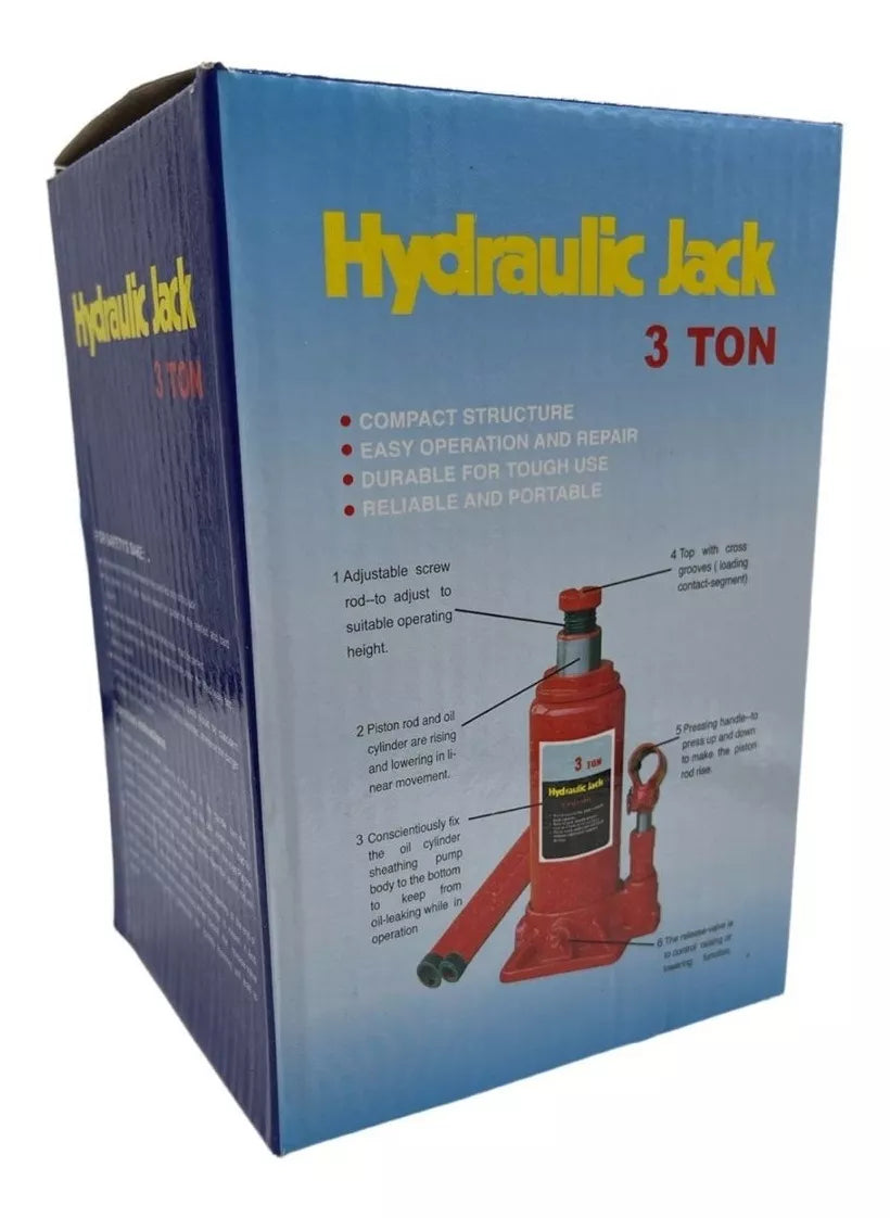 Gata Hidraulica 3 Toneladas Tipo Botella Gata 3 Toneladas