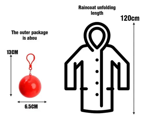 Poncho Impermeable Lluvia Viento Llavero Adulto Impermeable