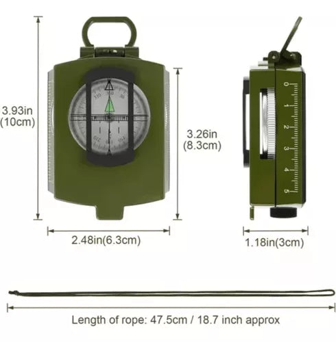 Brujula Militar Luminosa Multifuncion Con Inclinometro Ip65
