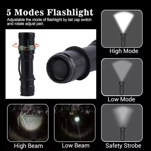 Linterna Tactica Zoom Linterna Recargable Linterna 18000lm