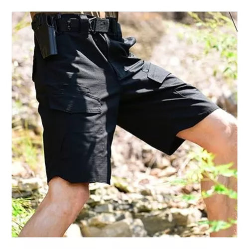 Short Tactico Militar Outdoor Bermuda Cargo De Hombre Negro