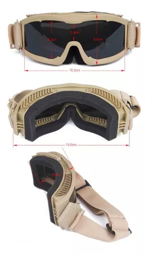Antiparras Tacticos Airsoft Gafas Tactico Antiparras 3 Micas