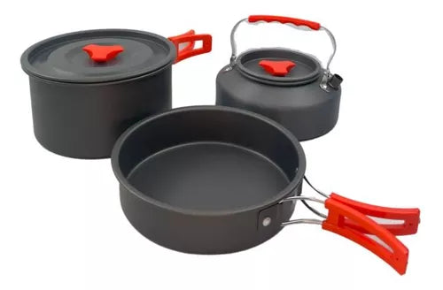 Set Ollas Outdoor Camping Cocinilla Utensilios Ds-308
