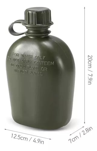 Cantimplora Militar Botella De Agua Cantimplora Camping 1L + taza
