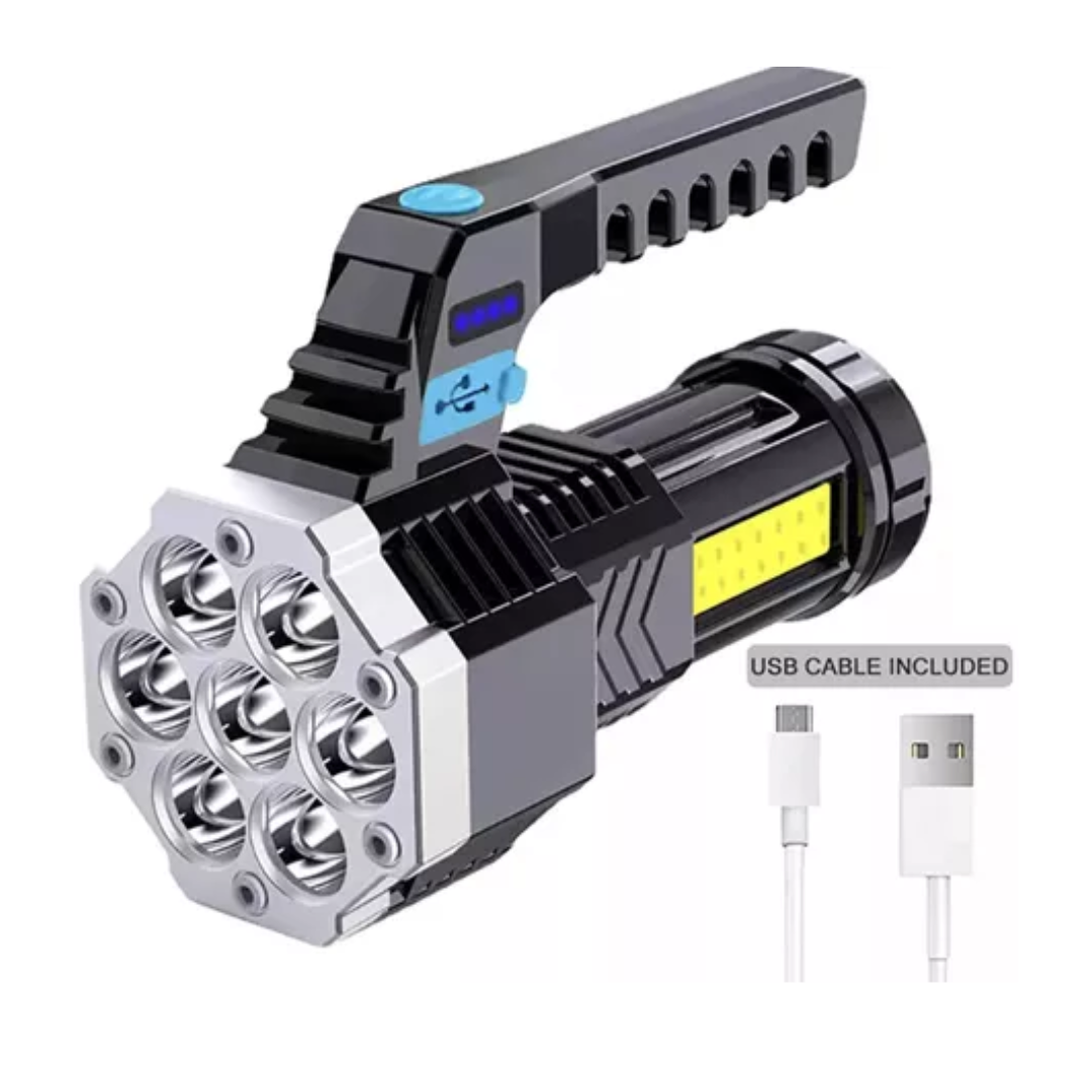Linterna Led Usb Recargable Foco Camping 7 Focos Cob Led