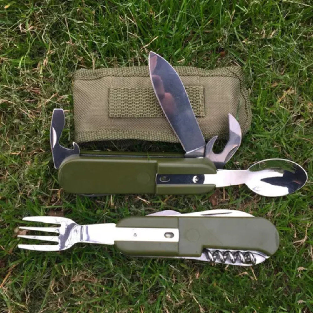 Cuchillo Caza Set De Cubierto Supervivencia Camping Trekking