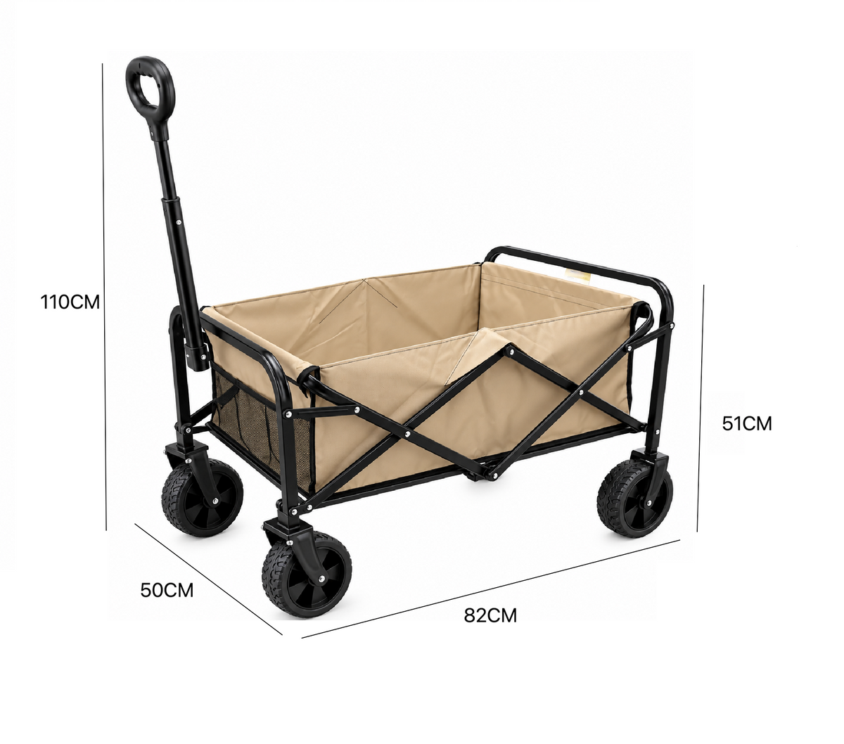 Carro Arrastre Plegable Carrito Camping Carro Compras 100kg