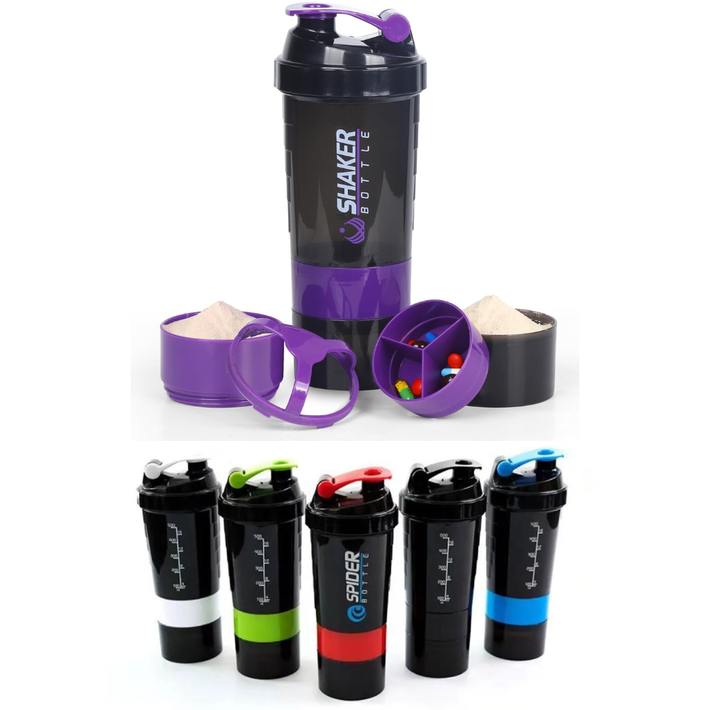 Vaso Proteina Botella Shaker Para Batido Botella Gym 3 En 1