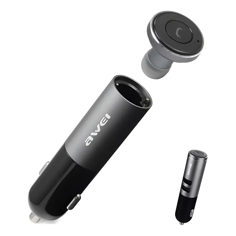 Cargador Auto Usb Manos Libres Carga Rapida Bluetooth Awei