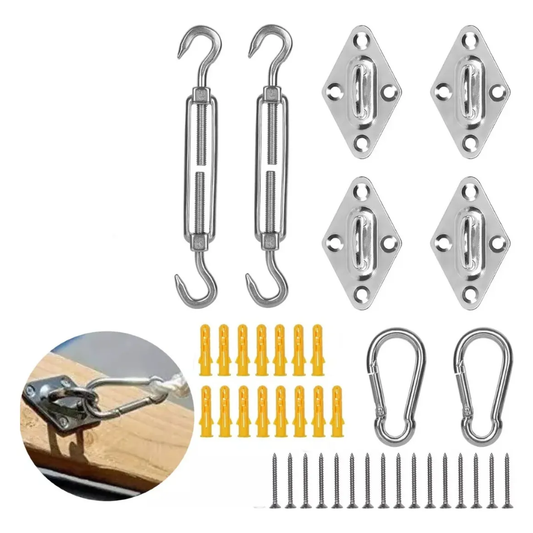 Kit De Instalacion Toldo Vela Gancho Soporte Anclaje 40pz