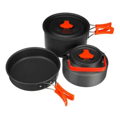 Set Ollas Outdoor Camping Cocinilla Utensilios Ds-308