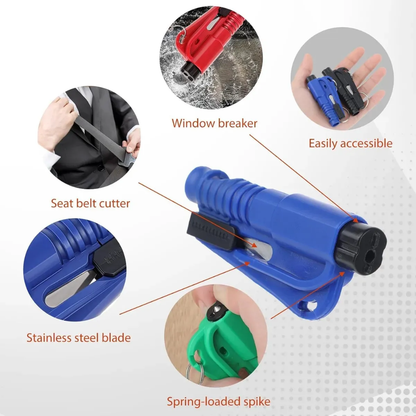 Kit Emergencia 3en1 Auto Llavero Rompevidrios Corta Cinturon