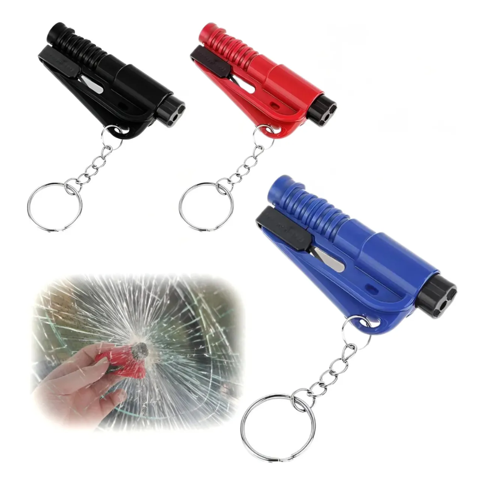 Kit Emergencia 3en1 Auto Llavero Rompevidrios Corta Cinturon