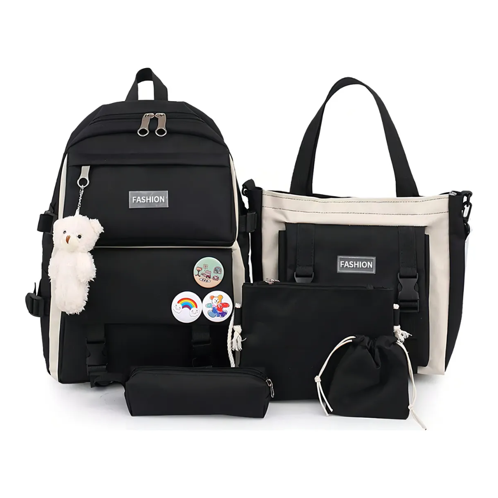 Mochila Escolar Bolso Set 5en1 Mochila Viaje Mochila Kawai
