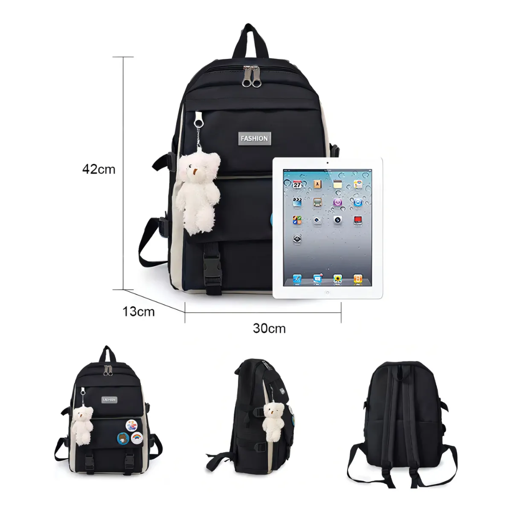Mochila Escolar Bolso Set 5en1 Mochila Viaje Mochila Kawai