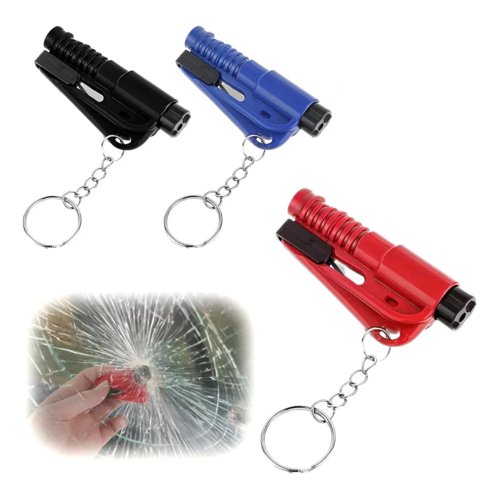 Kit Emergencia 3en1 Auto Llavero Rompevidrios Corta Cinturon