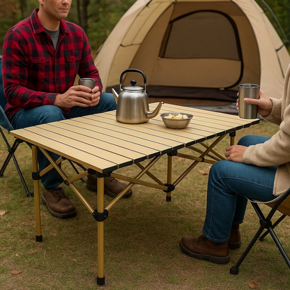 Mesa Camping Plegable Mesa Portátil Metalico 57x95x50cm