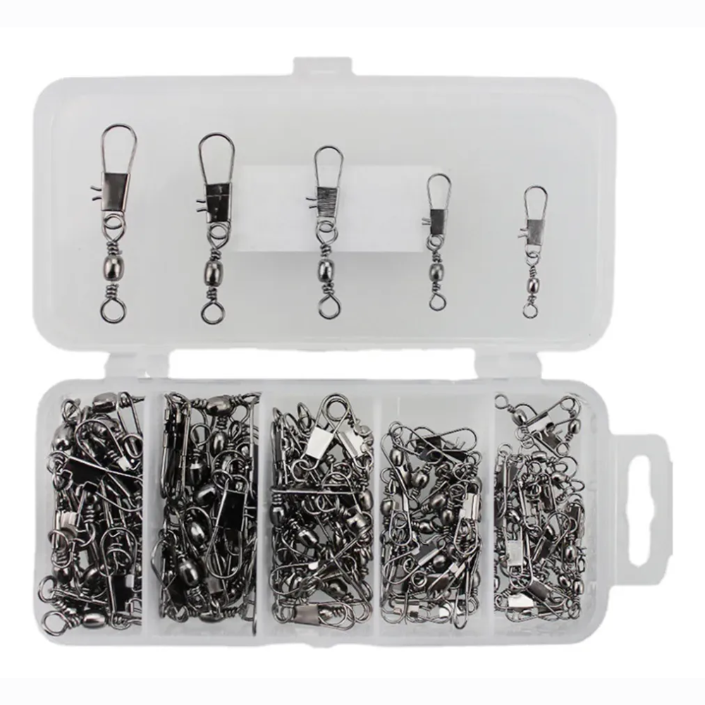 Caja Pesca 100 Snap Destorcedor Quitavueltas Accesorio Pesca Plateado