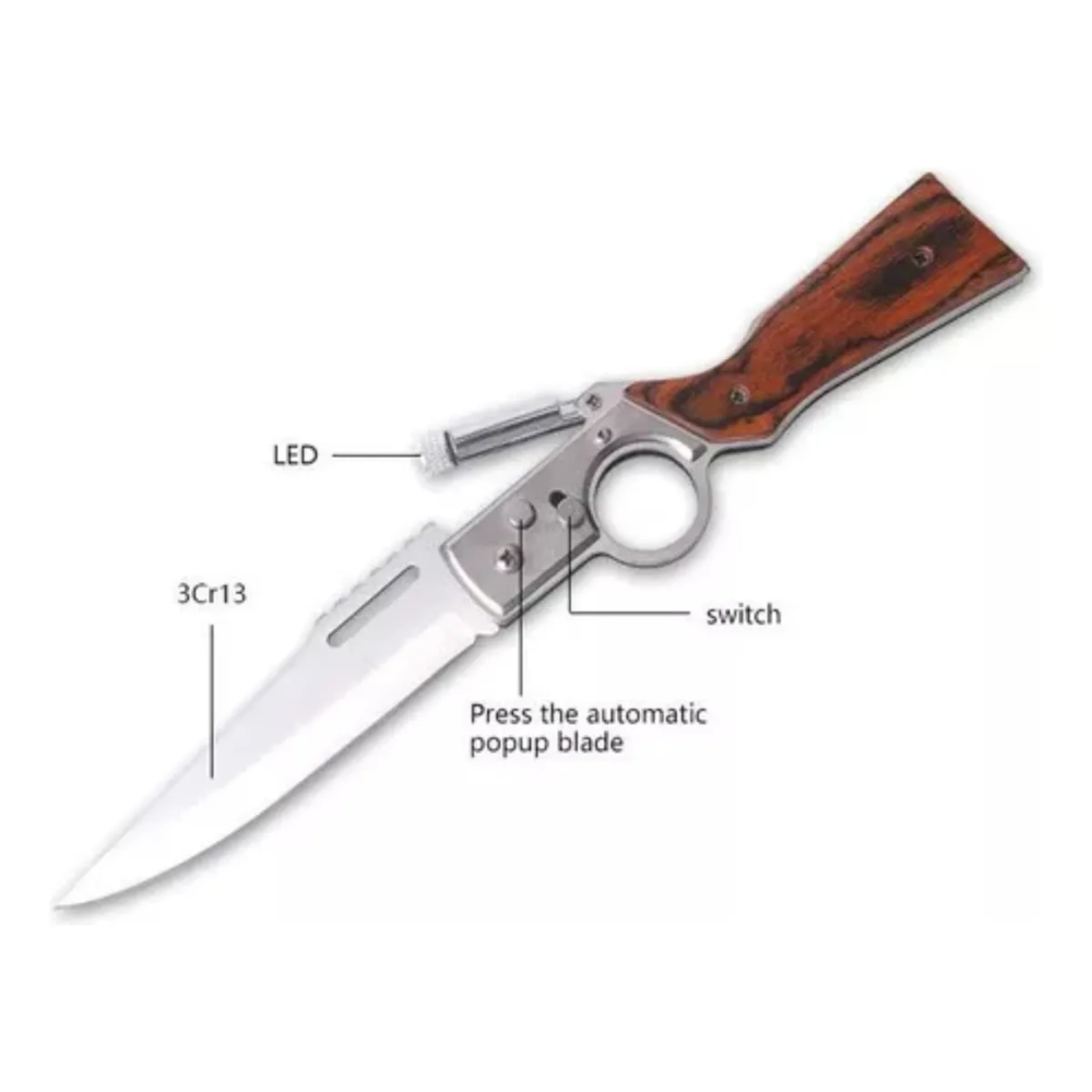 Cuchillo Supervivencia Navaja Automatica Bayoneta 21cm